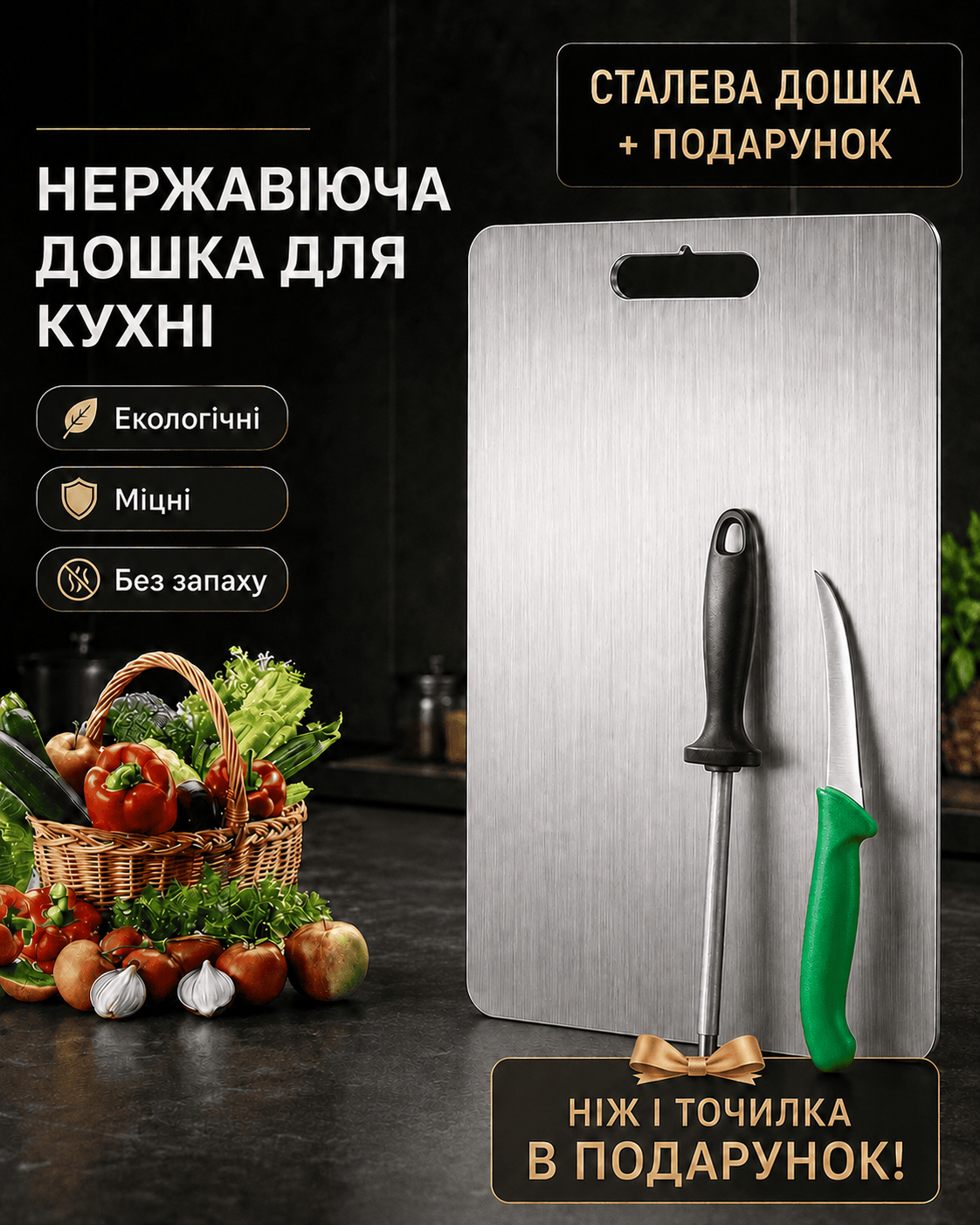 SONILO — нержавіюча обробна дошка.